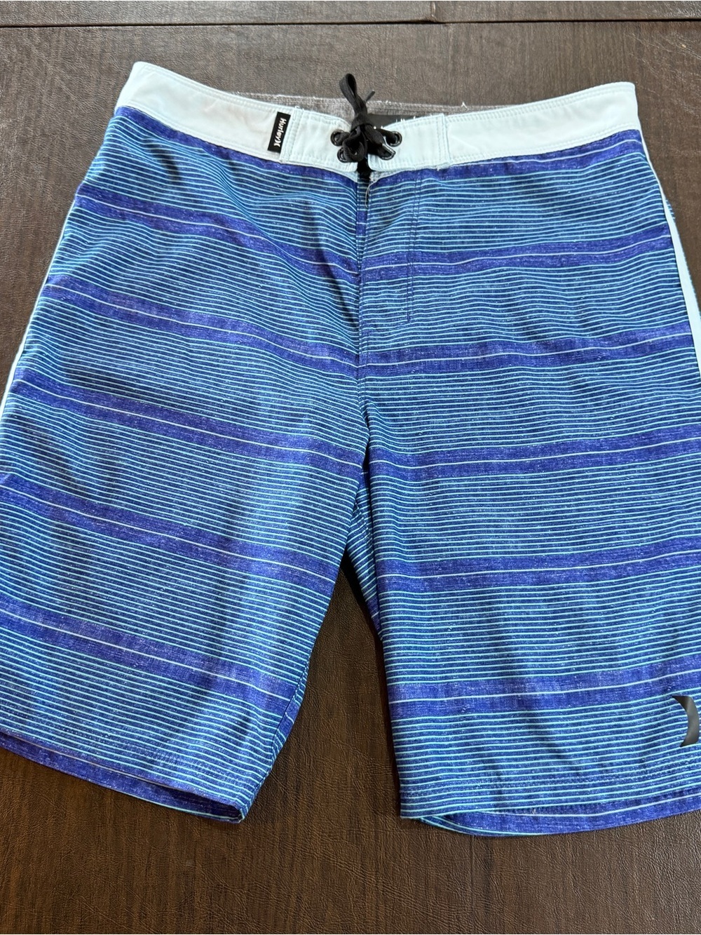 Hurley Men's Blue Striped Swim Trunks Sz 28